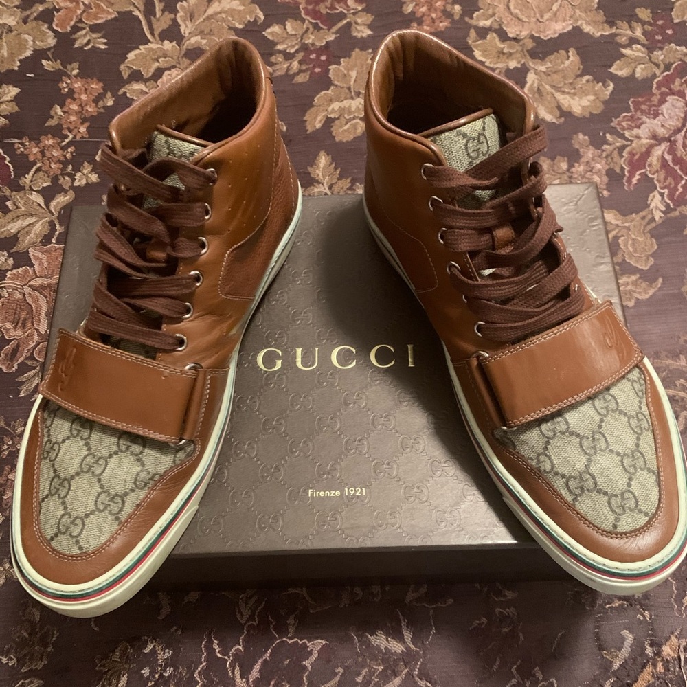 Gucci Hi-Top Lace-Up Sneakers